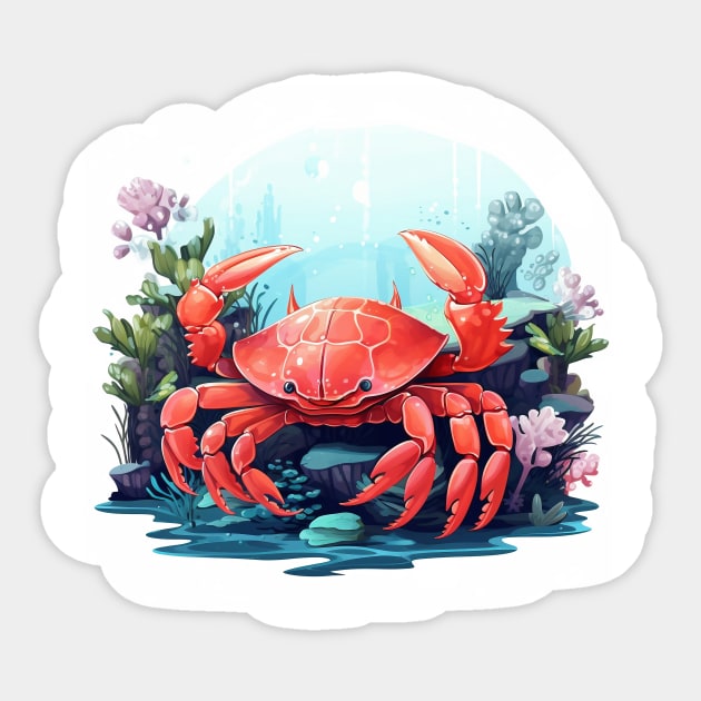 Red Crab Sticker by zooleisurelife